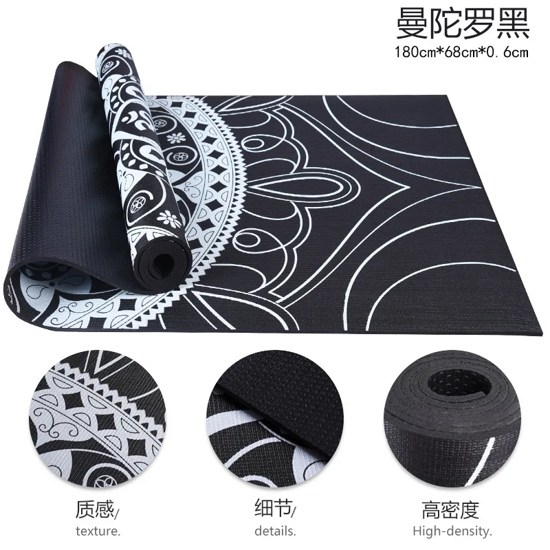 

32Yoga mat high-density black mat 6mm non-slip wear-resistant thickening lengthened ultra-dense fitness pvc mat