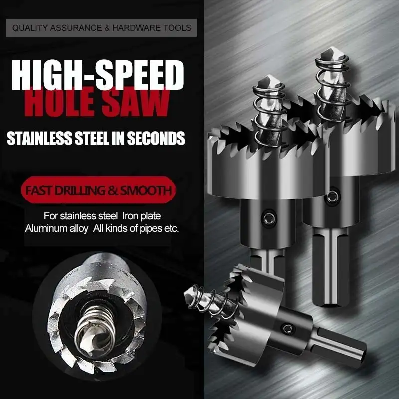 

Professional Stainless Steel Hole Punch High Speed Steel Hole Opener HSS Saw Drill Bit Carbide Drilling Tip Reaming Bit Punch