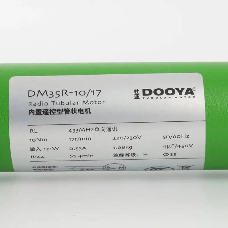 Фото Dooya DM35R-10/17 Радиотрубчатый двигатель 433 МГц для электрического подъема штор с высоким окном, рольставней 220/230 В №4