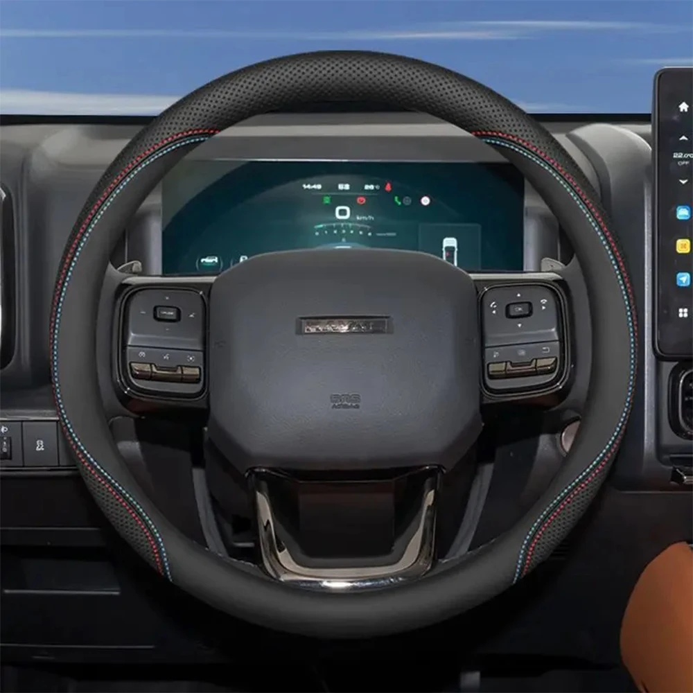 

Для Haval H9 2nd 2024 2025 2026 Стайлинг автомобиля дышащий нескользящий кожаный чехол на руль модифицированные аксессуары для интерьера