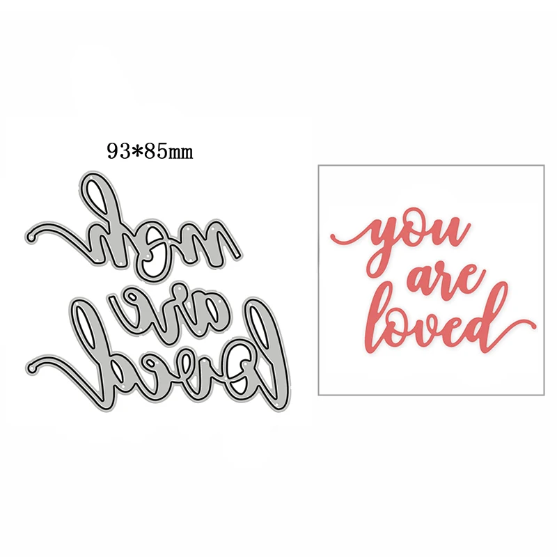 

New Typeface You Aie loved Metal Cutting Die Scrapbook Template Cutting Card Making Decorative Relief Photo Album Diy Crafts
