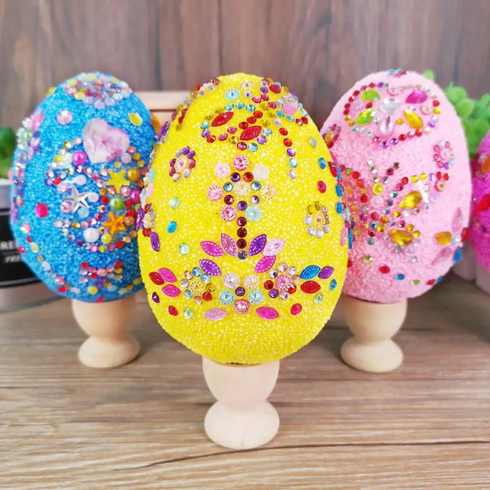 

1 Набор игрушечных яиц с наклейками Стразы, игрушка «сделай сам», граффити, ручная роспись, снег, полимерная глина, пасхальные яйца, празднич...