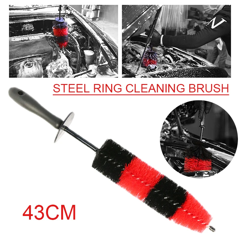 

43 см, щетка для мойки автомобильных колес, длинная щетка с мягкой щетиной для мотора, радиатора двигателя, колеса, инструмент для мойки