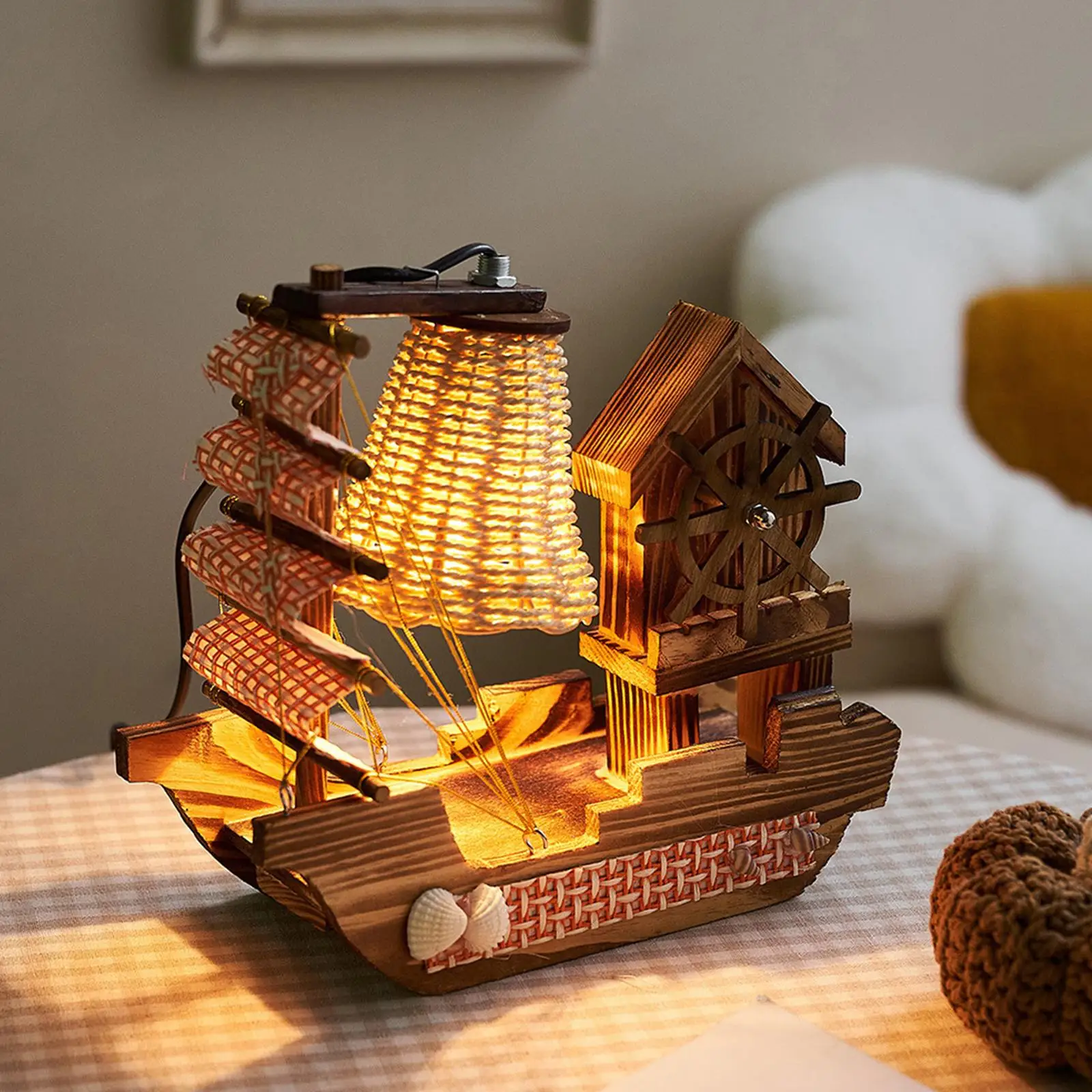 

Светодиодный ночсветильник с парусником, музыкальная шкатулка, настольная лампа для вечерние, детской комнаты