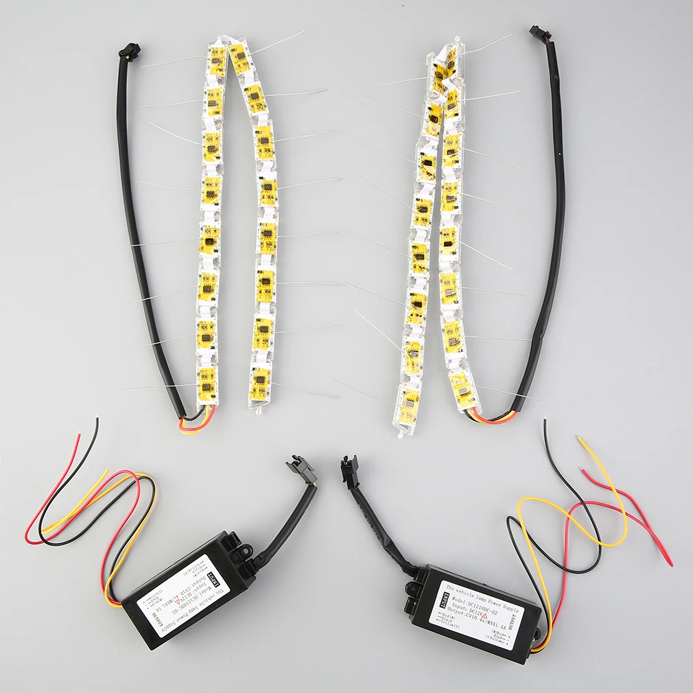 

Gel Silicon/LED Chip IP65 Waterproof 2Pcs 16SMD Tears Monochrome Daytime Running Car Streamer Turn Signal Marquee Car Styling
