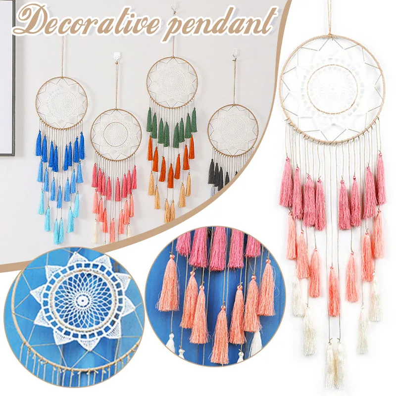 

Bohemian Tapestry Hand-Woven Soft Wall Hanging Tassel Macrame Pendant Hand-woven Cotton Rope Tapestry Nordic Decoration Gift For