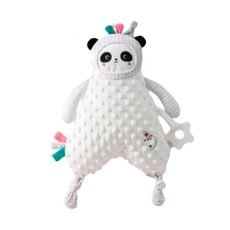 

Детское одеяло для безопасности, плюшевая мягкая Строительная игрушка с прорезывателем для младенцев, сенсорный носовой платок для прорез...