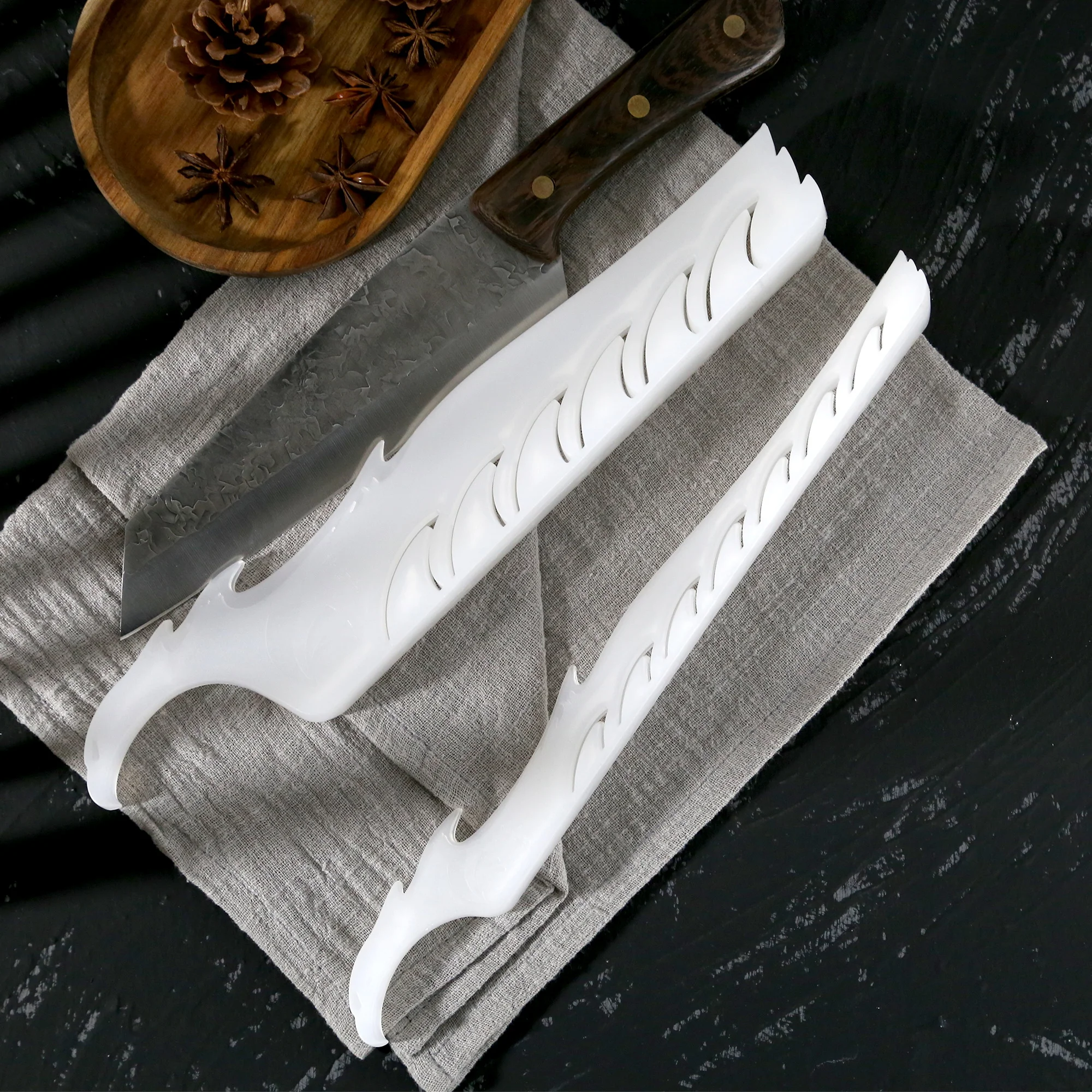 

XYJ 2pcs Knife Stand Holder Kitchen Knives Display Sheath Cover White Color