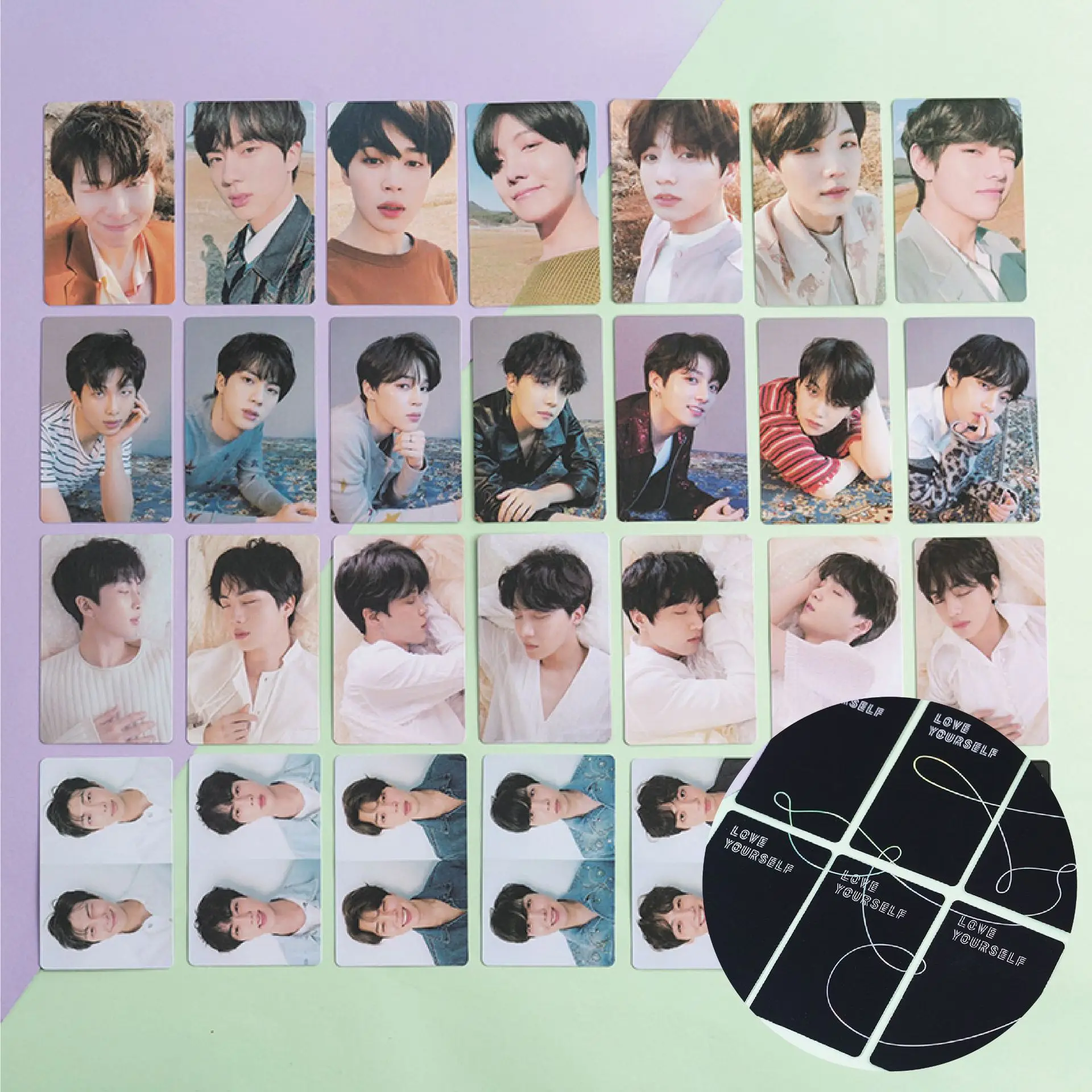 

7Pcs/Set Wholesale Kpop Bangtan Boys Photocard Postcard New Album Lomo Card Photo Print Cards Gifts Fans Collection SUGA JIMIN V