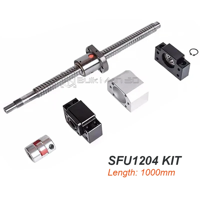 

SFU1204 Ball Screw Kit C7 With Flange Single Ball Nut End Machined+BK/BF10+Ball Nut Housing+Coupler for CNC Parts