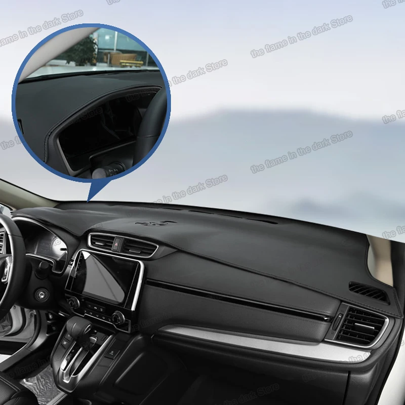 

leather car dashboard mat non-slip pad for honda crv 2017 2018 2019 2020 2021 sport accessories 5 cr-v anti-glare carpet auto