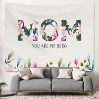mothers day tapestry gifts for mom cartoon watercolor family affection art wall hanging background decor dorm home decoration