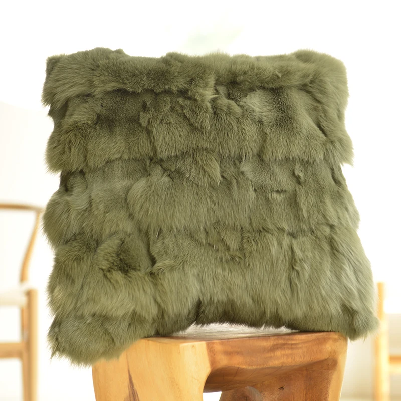 

Диванная подушка из натурального Лисьего волоса, кожаная трава, Белая Подушка для гостиной, дивана, меховая подушка с высокой талией