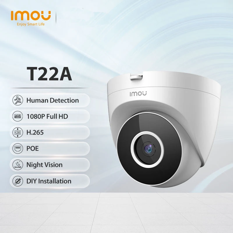 

Dahua imou IPC-T22A POE 1080P IP камера видеонаблюдения детекция людей H.265 ночное видение простая самостоятельная установка облачное хранилище