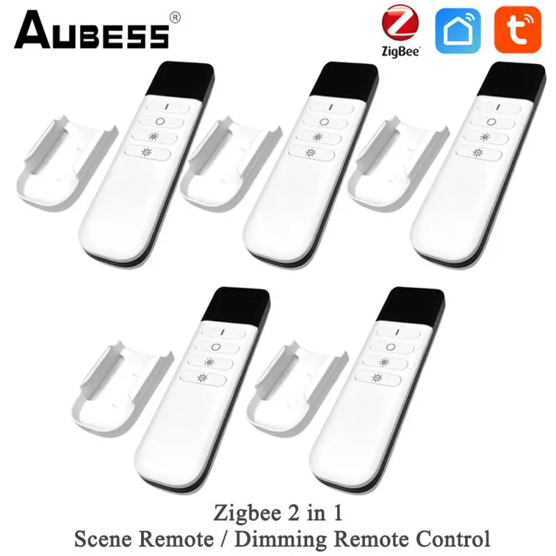 

Tuya Zigbee Smart Dimming Remote Portable 2 in 1 4 Button LED Control 4 Key Scene Switch Remote For DW CCT LED Light Controller