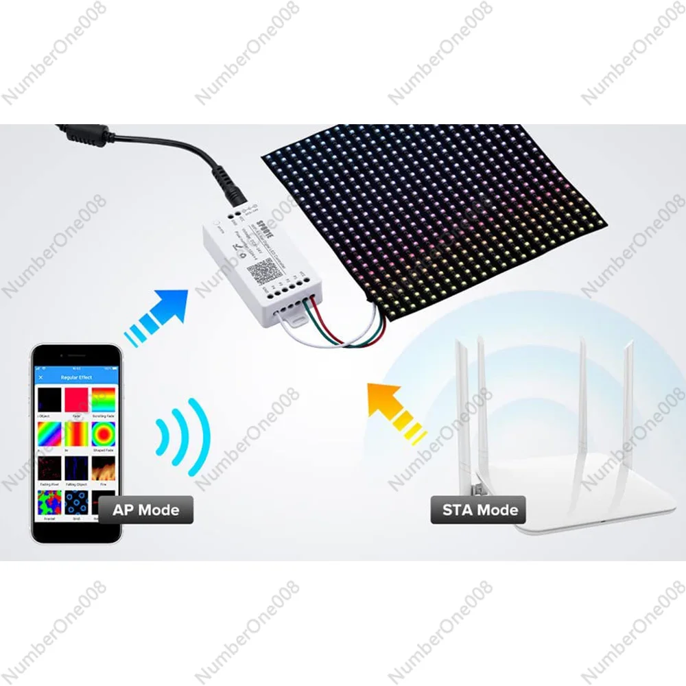 SP801E Wifi Art-Net женский контроллер модель панели управления WS2812B WS2811