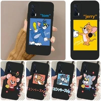 cat and mouse couple phone case black soft for vivo s1 y95 y93 y20 y30 y50 y75 v19 v17 v15 pro x60pro nex 3 shell coque