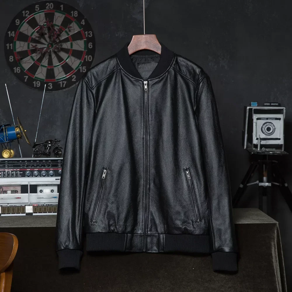 

New in Leather Jacket Men Leather Jackets 100% Cowhide Male Coat Skin Clothing Autumn Asian Size 5XL Wholesale Drop Shipping|Gen