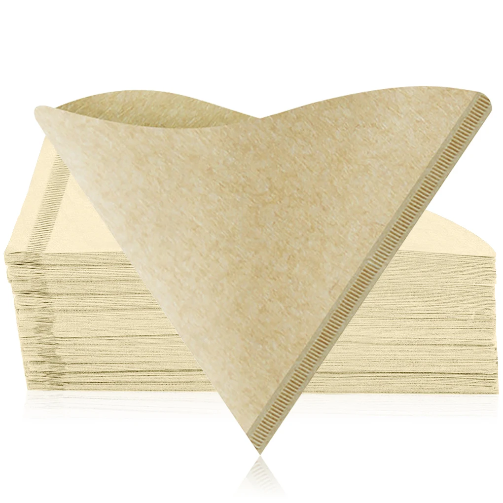 

Фильтр для кофе мокко, 100 шт., конусы из натуральной бумаги для 2 человек, Одноразовые герметичные аксессуары для чая