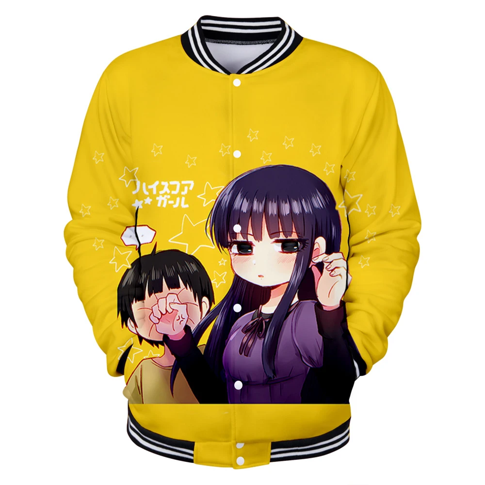 

Hi Score Girl Anime Baseball Jackets Women/Men Fashion Long Sleeve Jacket 3D Prints Streetwear Clothes
