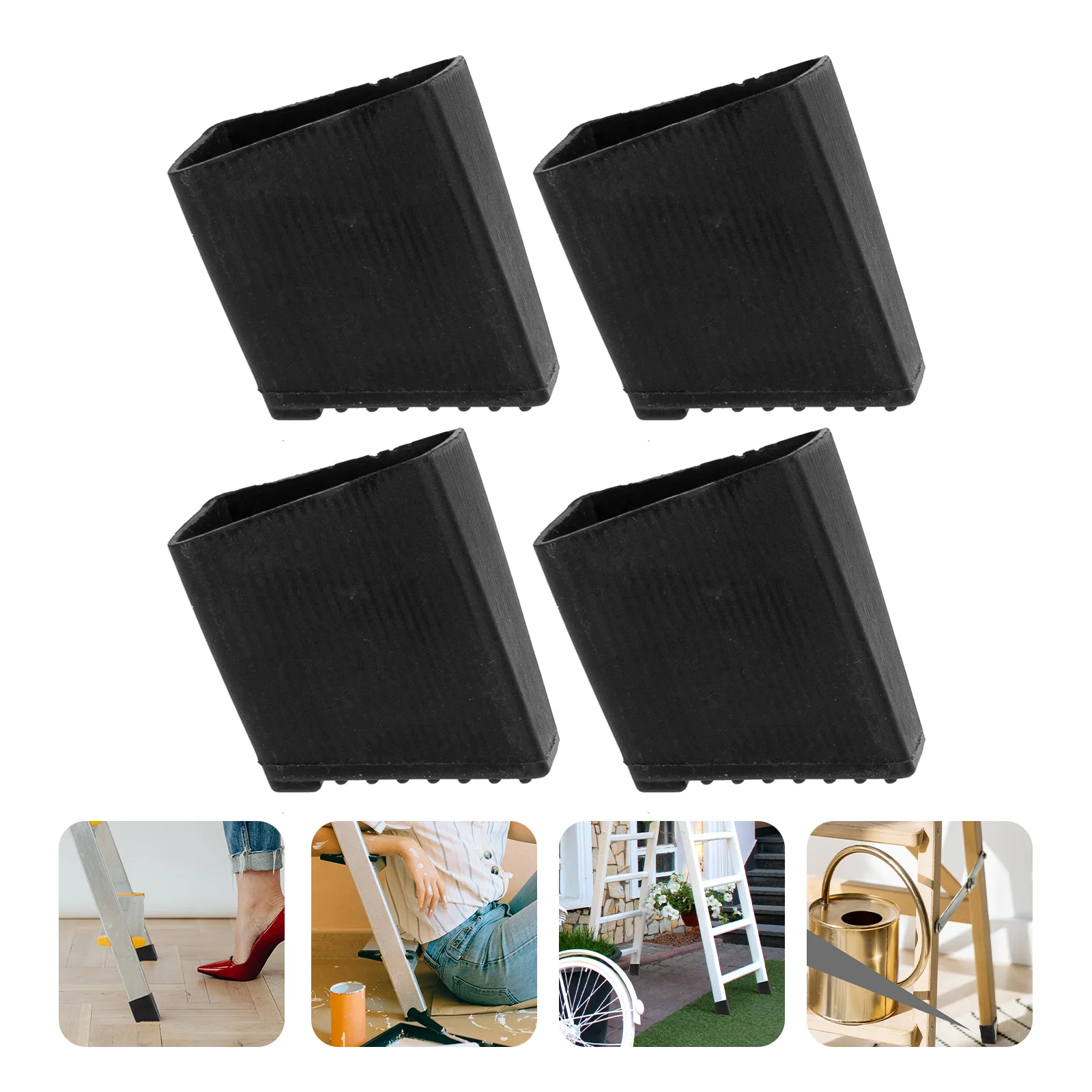 

4 Pcs Folding Outdoor Chairs Ladder Foot Cover Pad Butt Mat Legs Engineering Pads Protective Rubber Fittings Non-skid