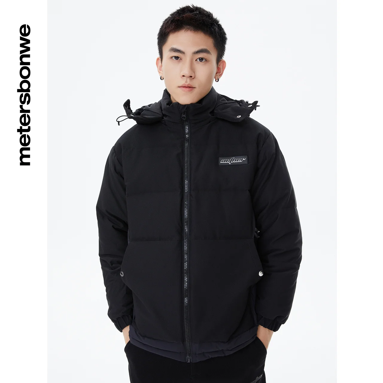 Metersbonwe Short Down Jackets Men Winter Camouflage Patchwork Hooded Down Coat Male Fashion Overcoat Outerwear Warm Coar Brand