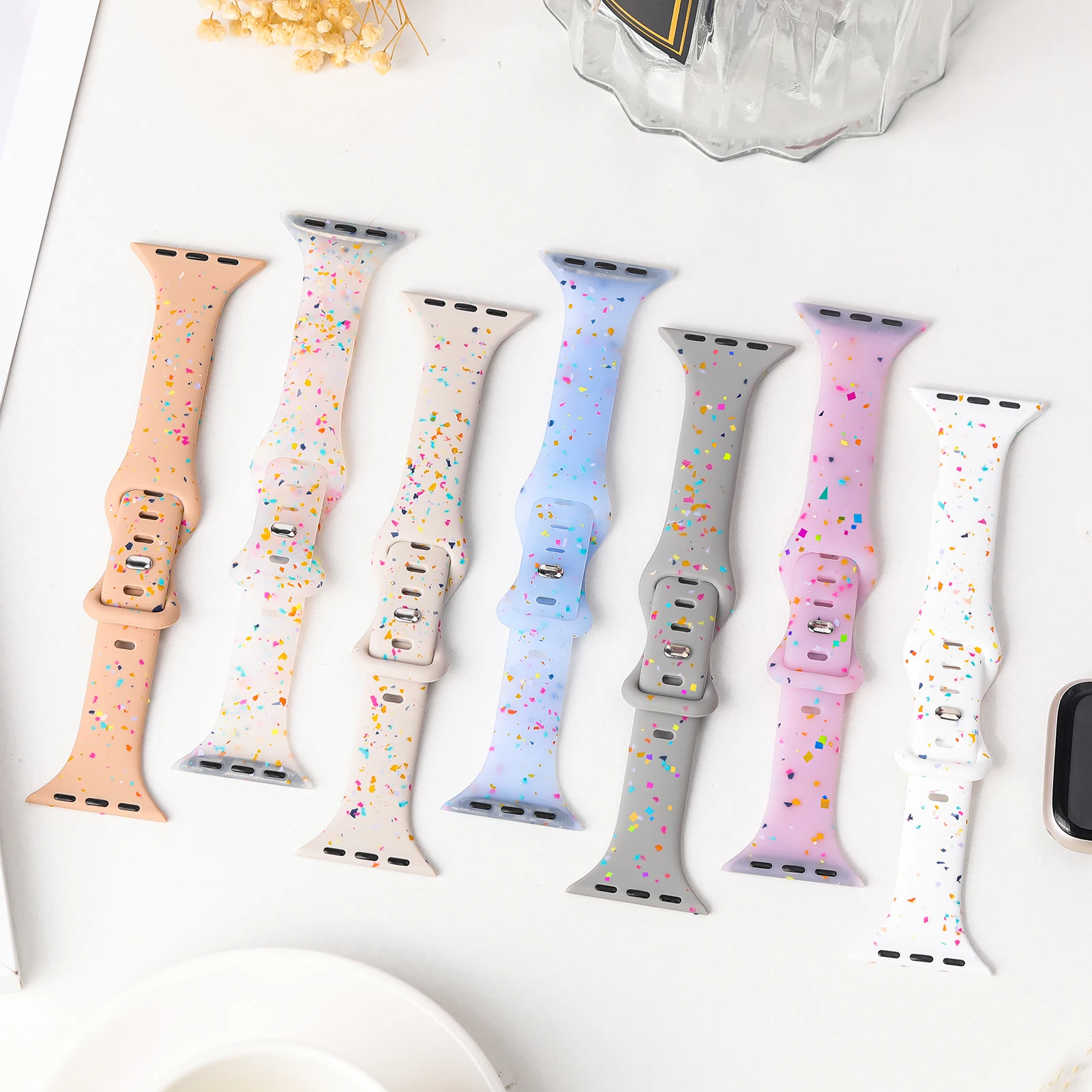 Тонкий силиконовый ремешок для Apple watch браслет iwatch Series 10 9 8 7 6 3 SE Ultra 2 40 мм 41 45 44 38 49 42