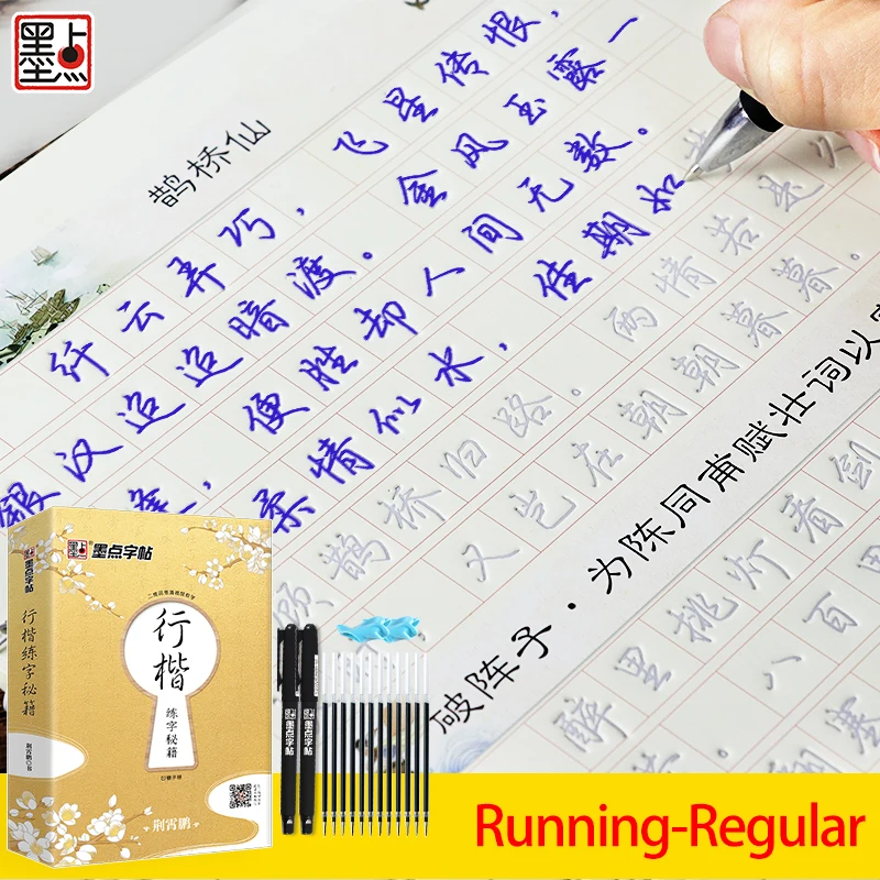 Chinese Calligraphy Writing Tutorial Book for Beginners Running Regular Script Learn Hanzi Tutorial Copybook
