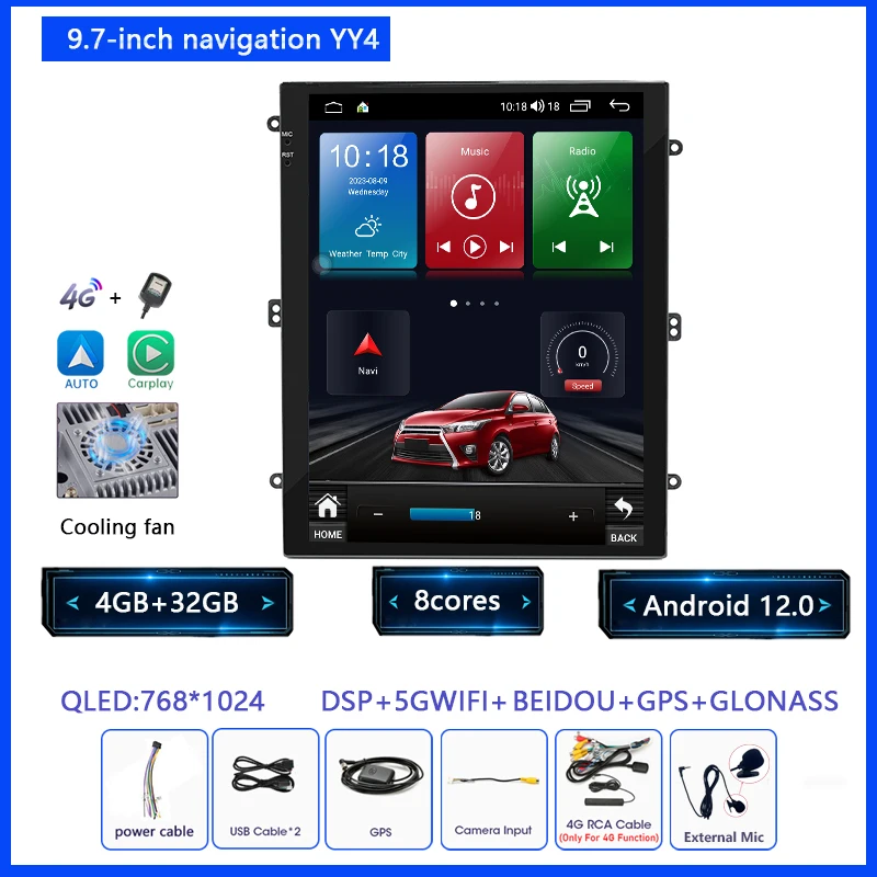 

KNOWRO 9,7-дюймовый Android 12 Carplay Auto 8-ядерный DSP для Nissan автомобильный радиоприемник мультимедийный видеоплеер Navigaion 2Din