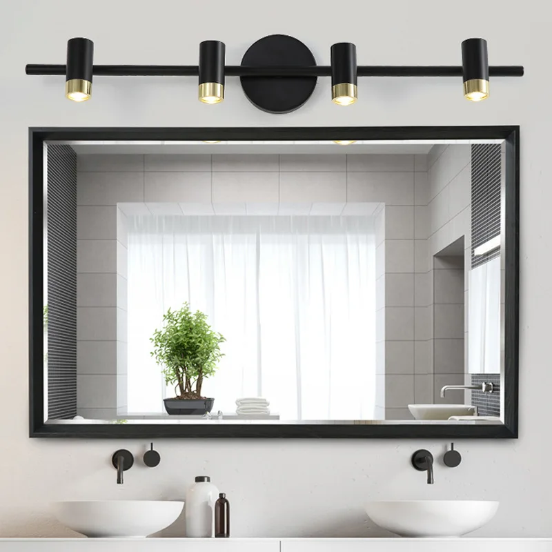 Modern LED Front Mirror Light Black or White Bathroom Makeup Wall Lamps Vanity Toilet Wall Mounted Sconces Lighting Home Lights