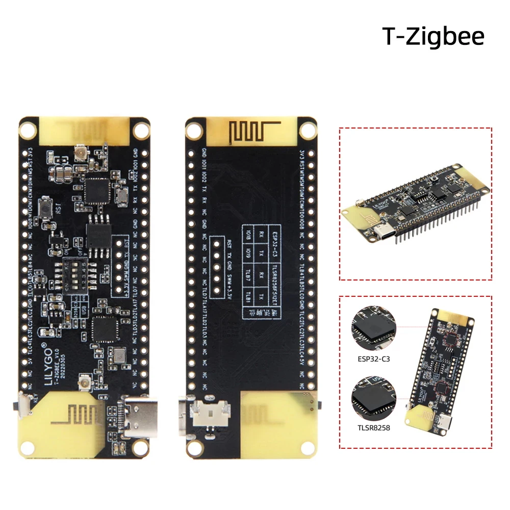 

Умный модуль управления T-Zigbee T-ZigbeePA ESP32-C3 TLSR8258 Zigbee, макетная плата для IOT с ультранизким энергопотреблением, Wi-Fi, Bluetooth