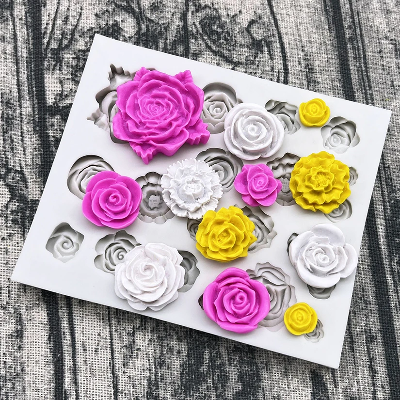 Силиконовая форма в виде цветка розы пиона Маргаритки