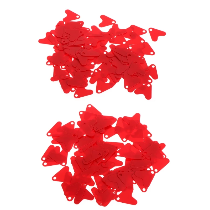 

11UE 100 шт. пластиковые аксессуары в форме красного сердца с блестками для приманки, ложки, рыболовного крючка