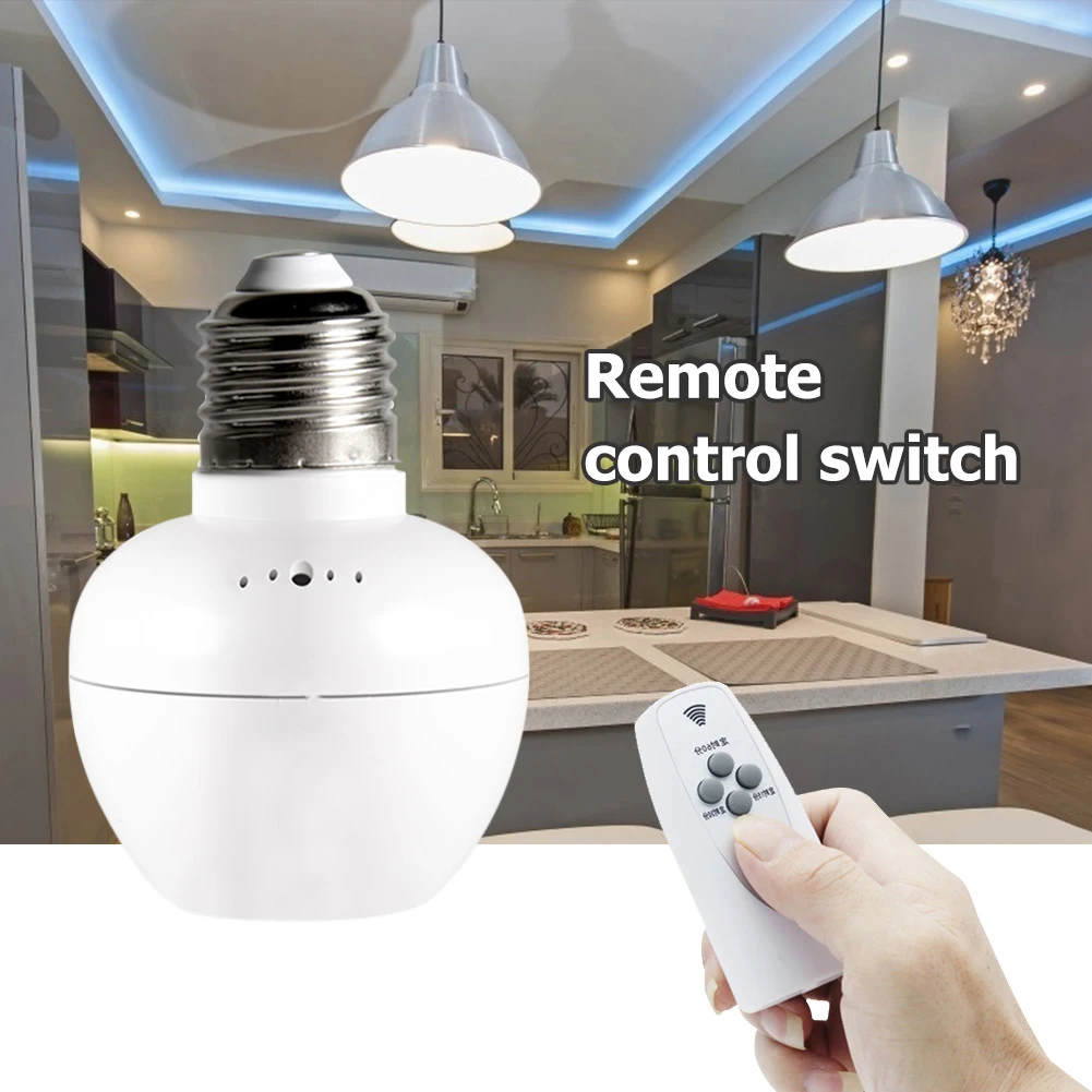 

220V Wireless Remote Control Switch Connector E27 Screw Light Holder Converter Sensor Switch Light Holder Socket