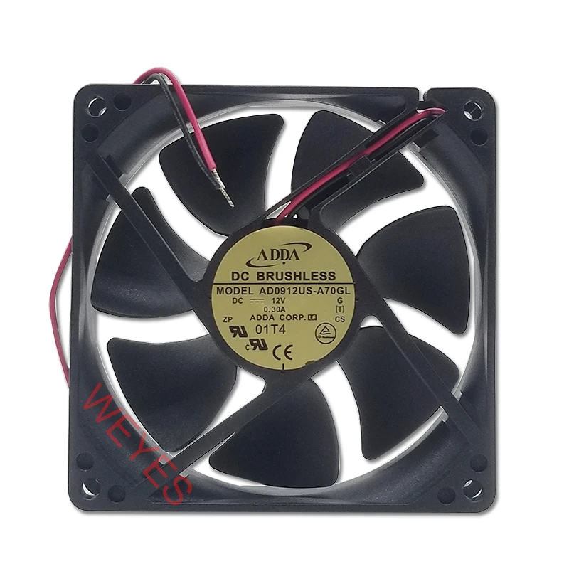 AD0912US-A70GL 90*90*25 12V 0.3A для проводного вентилятора шасси ADDA 2