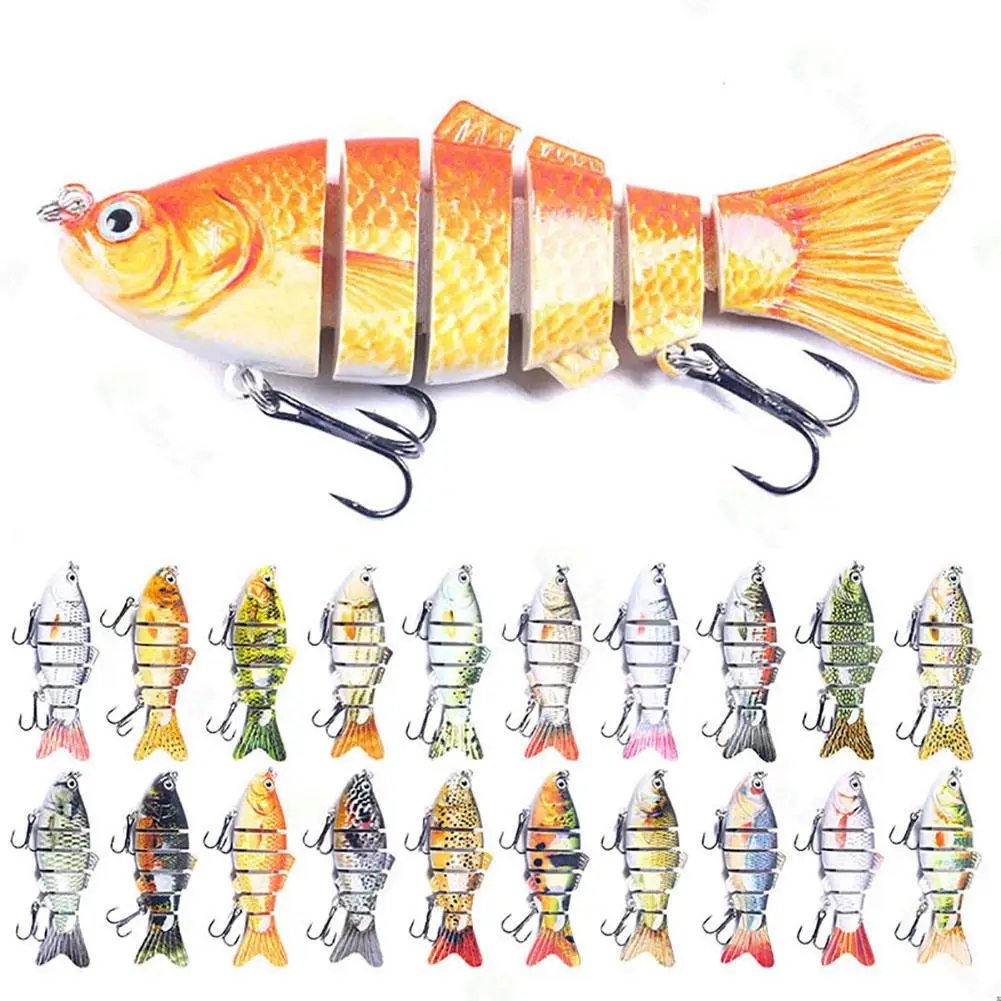 

1Pcs 10cm/18g Artificial Fishing Lures 6 Segment False Hard Bait Fishing Tackle Swimbait Crankbait With Treble Hooks