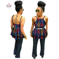 2022 african women clothing plus size fashion sling clothes sleeveless dashiki female traditional ankara top bazin riche wy2258