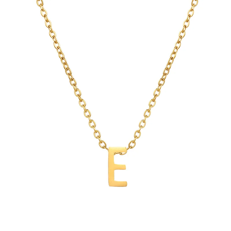 Ожерелье-подвеска из полированной нержавеющей стали золотого цвета с буквами на