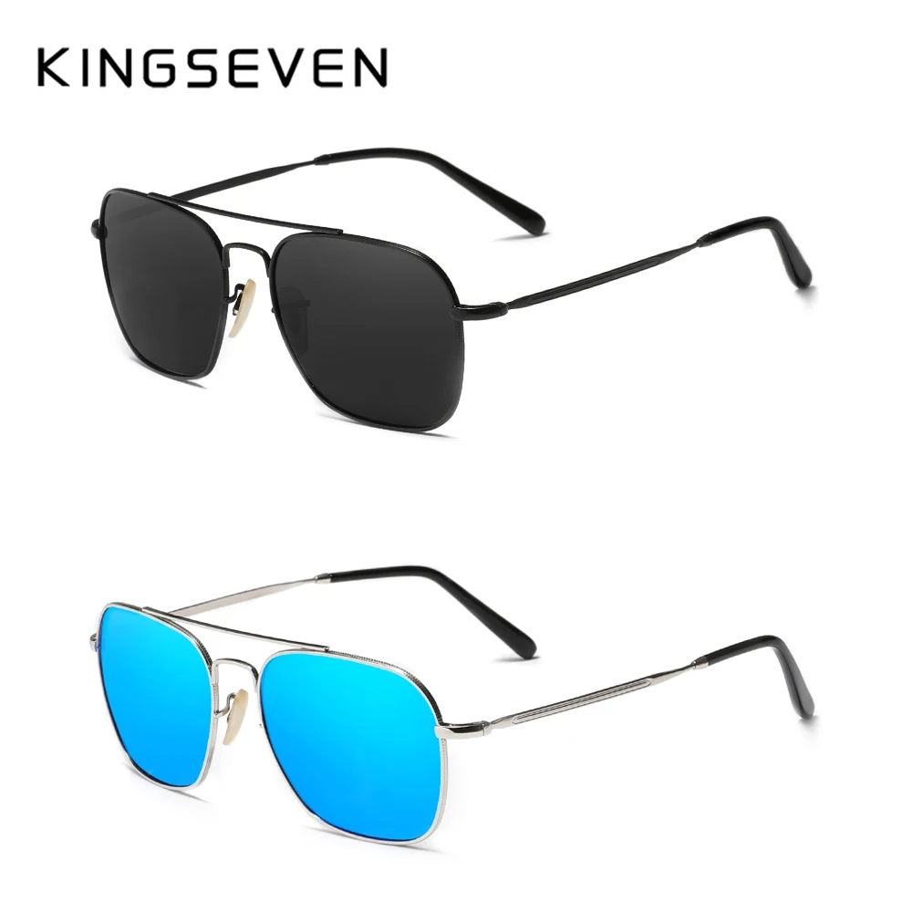 Мужские солнцезащитные очки для вождения KINGSEVEN черно-красные в прямоугольной