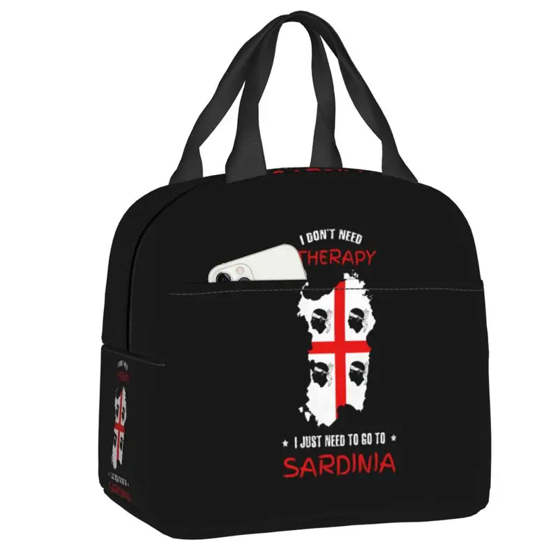 

Sardinia Is My Therapy Portable Lunch Boxes Leakproof Italy Flag Italia Italian Pride Cooler Thermal Food Insulated Lunch Bag