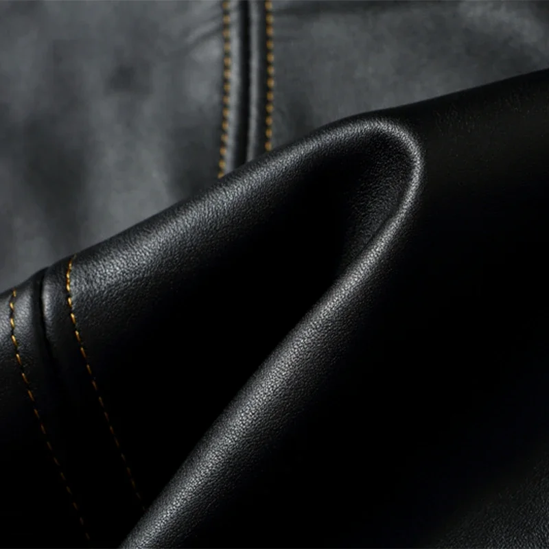 Импортная кожаная куртка с верхним слоем из масляного воска мужская