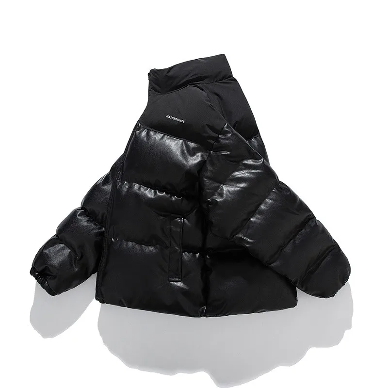 2023 Harajuku Pu Winter Mens Parkas Warm Thicken Fashion Coat Oversize Casual Jacket Streetwear Hip Hop Unisex Outwear