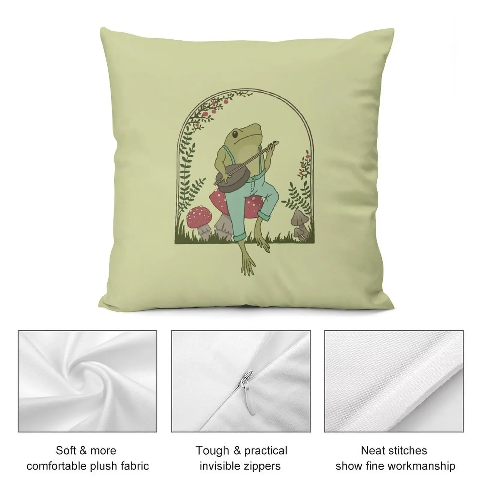 Наволочка с принтом &quotЭстетическая лягушка Cottagecore&quot