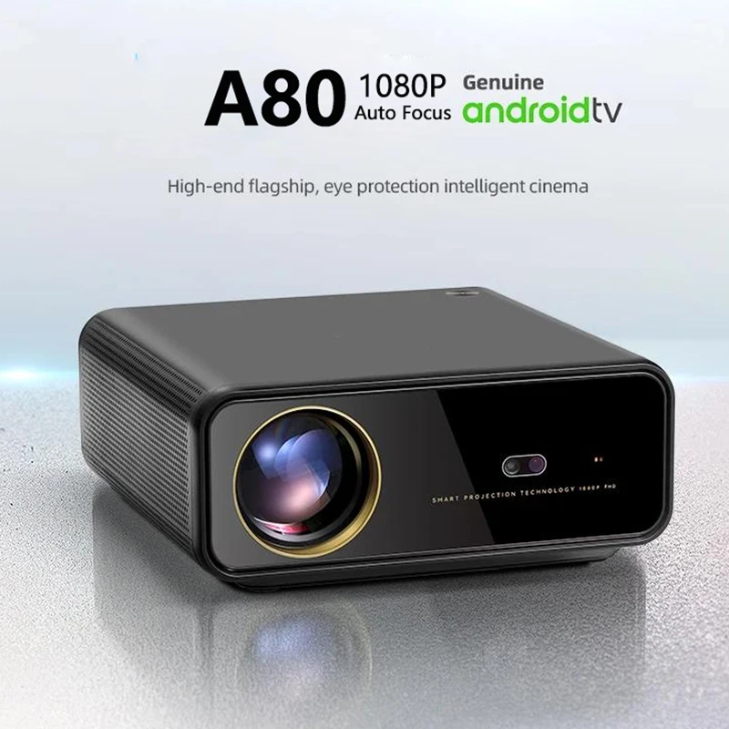Фото Проектор EGOBAS A80 1080P с автофокусом Android TV, оригинальный портативный смарт-проектор Google Play 4K Wifi Bluetooth HDR с автофокусом №1