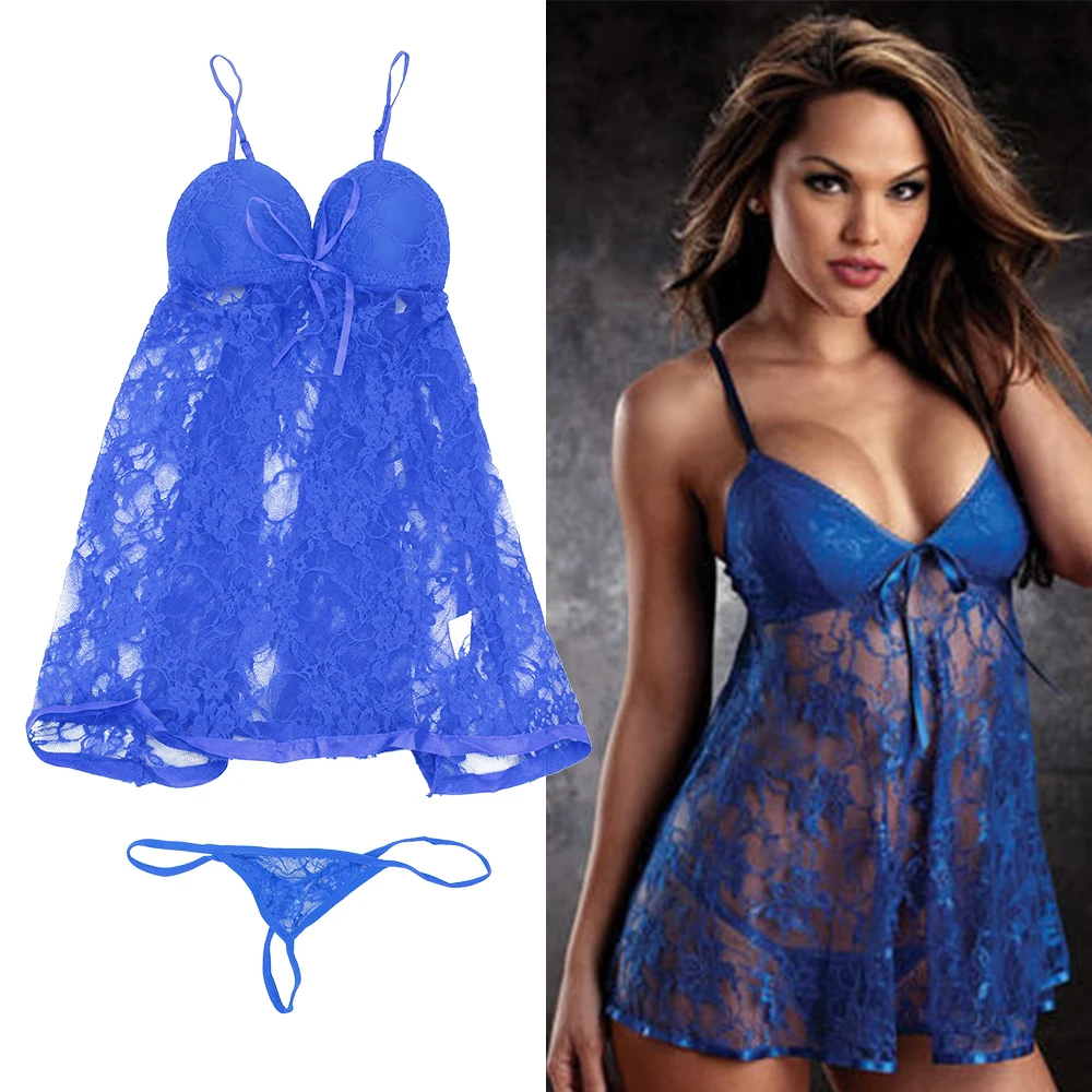 

Exotic Apparel Lace Babydolls Chemises Plus Size Erotic Lingerie Women Dress G-string Sexy Pajamas Suit