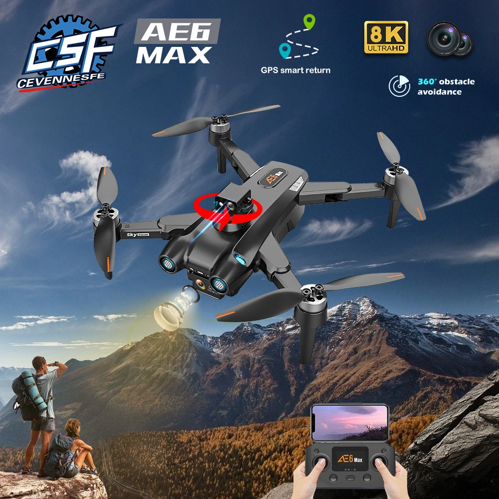 

CEVENNESFE NEW AE6 Max GPS Drone 4K Profesional FoldableTransmissionIion с Wi-Fi Радиоуправляемый вертолет игрушки для мальчиков Quadcopter Dron 5 км