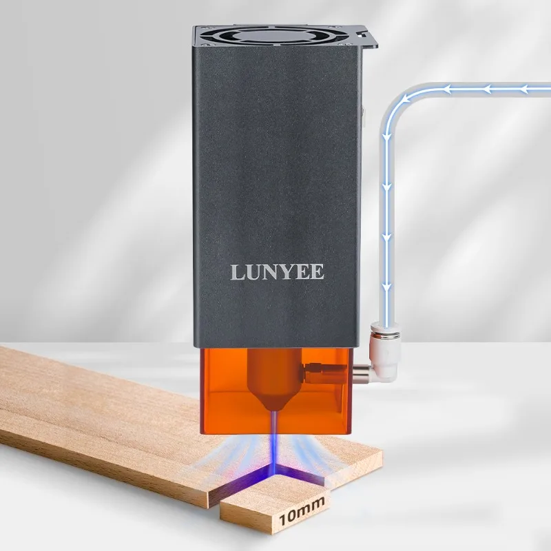 

LUNYEE 20W Optical Power Laser Module 4 Diode Laser Head with Air Assist Cut Metal for Home CNC Laser Cutting Engraving Machine