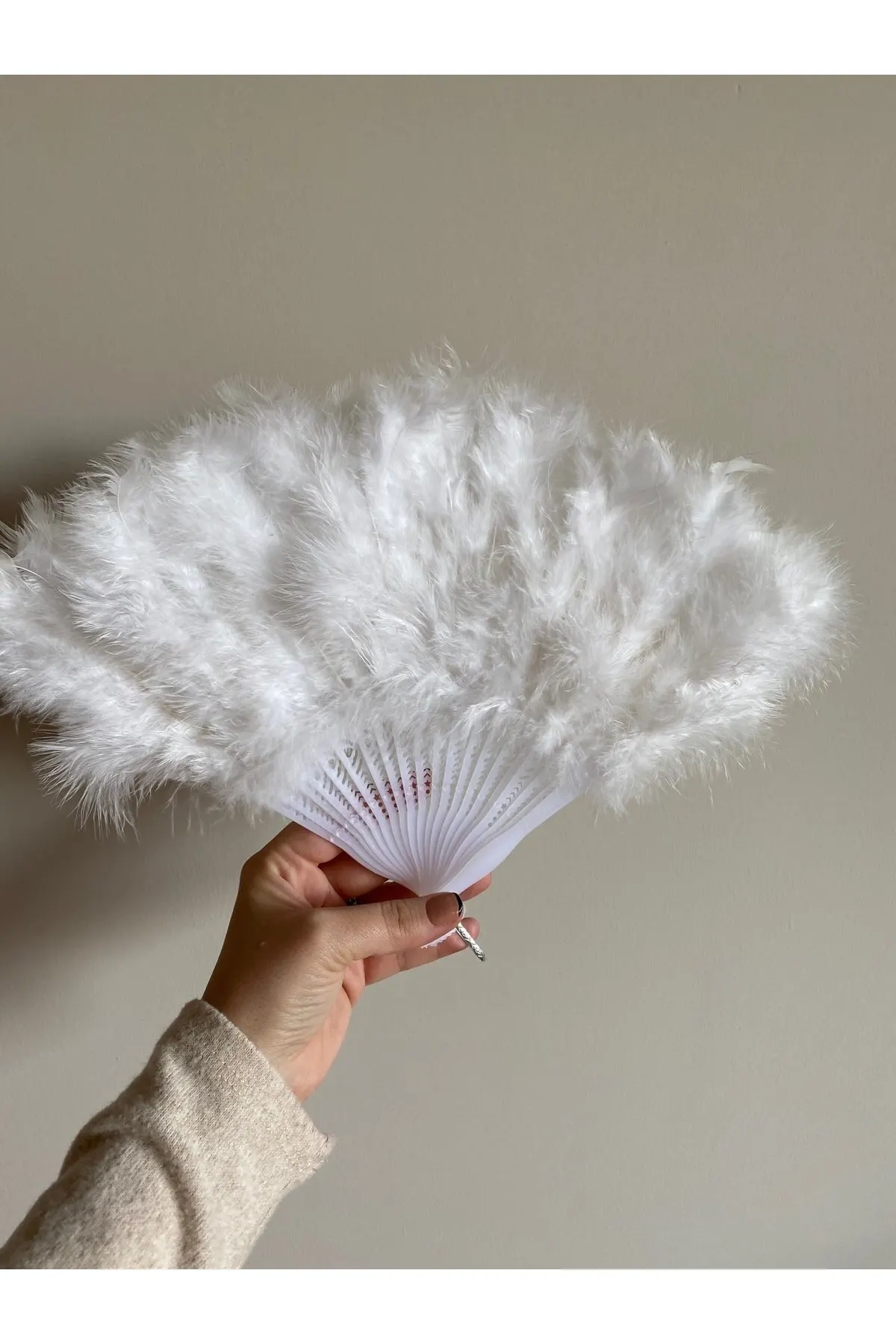 

Bridal Accessories White Feather Bridal Fan Wedding Handmade For Bride And Bride