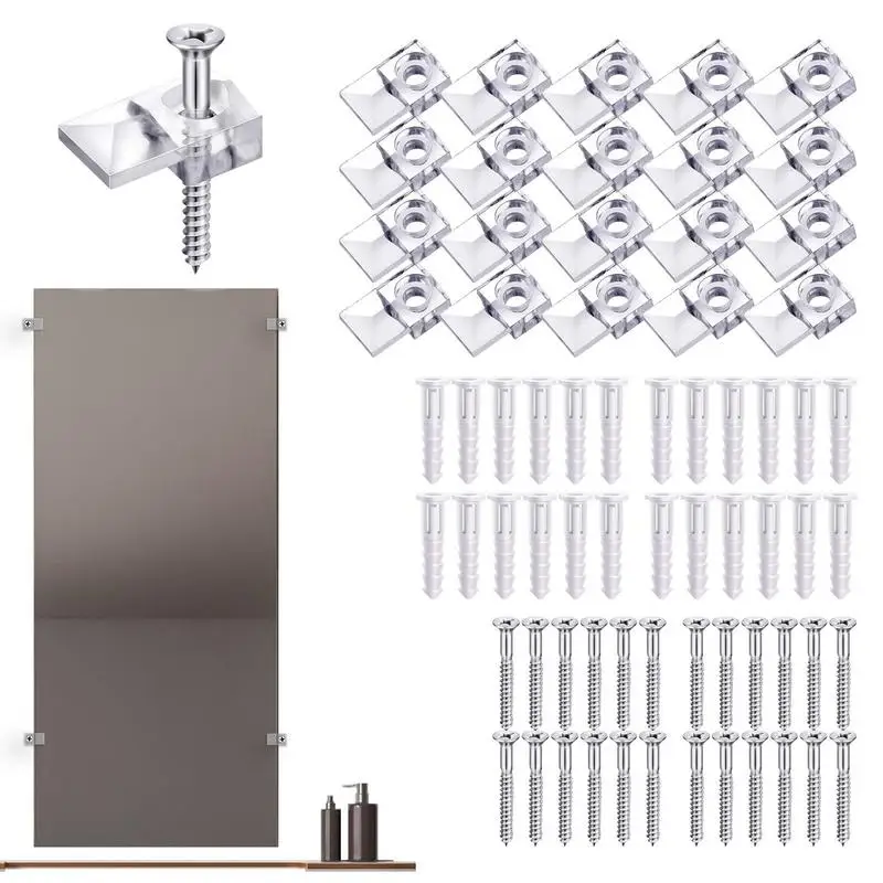 

Настенные зеркальные крепежные зажимы для зеркала, 20 комплектов