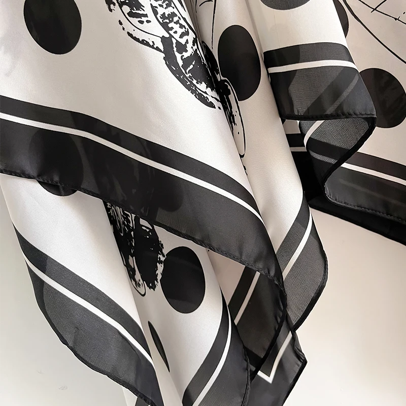 2024 Новый шелковый шарф 110x110 см роскошный брендовый дизайнерский женский платок с